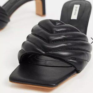 Stradivarius Square Toed Quilted Mules Asos Size EU 38/ US 7/7.5